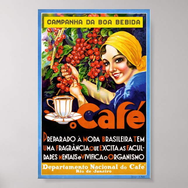 Poster Cartaz de Anúncio de Café da Campanha Da Boa Bebid (Frente)