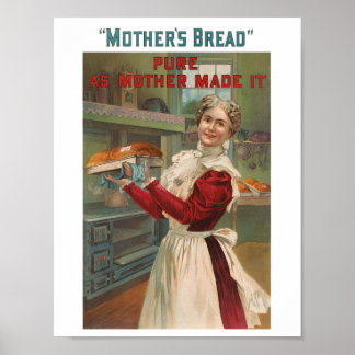 Poster Cartaz de Anúncio de Pão Antigo