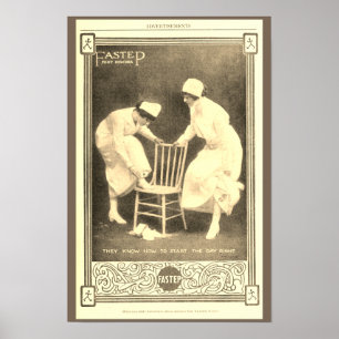 Poster Cartaz de anúncio de sapatos de enfermeira vintage