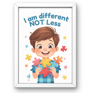 Poster Cartaz de Apoio ao Autismo Dinâmico Diferente não