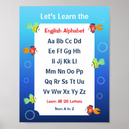 Poster Cartaz de Aprender o Alfabeto para Crianças