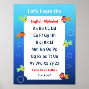 Poster Cartaz de Aprender o Alfabeto para Crianças