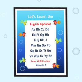 Poster Cartaz de Aprender o Alfabeto para Crianças