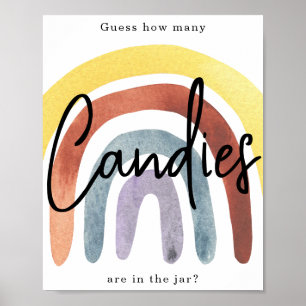 Poster Cartaz de Aquarela Boho Arco-íris Quantas balas