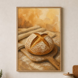 Poster Cartaz de Aquarela de Boule de Massa Mãe em uma Pá