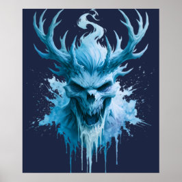 Poster Cartaz de Aquarela do Demônio de Gelo