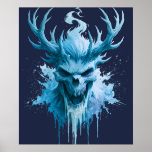 Poster Cartaz de Aquarela do Demônio de Gelo
