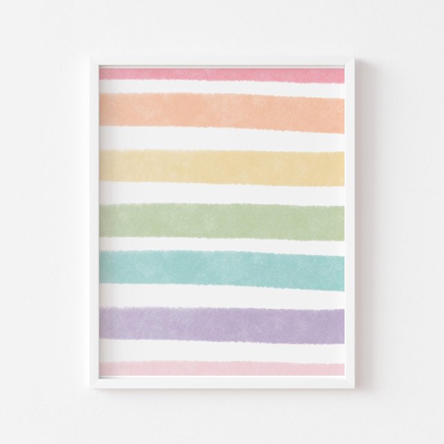 Poster Cartaz de arco-íris em linha pastel (Criador carregado)