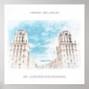 Poster Cartaz de Arquitetura da Cidade de Minsk na Bielor