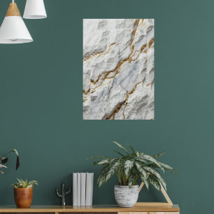 Poster Cartaz de Arte Abstrata de Luxo em Mármore com Vei