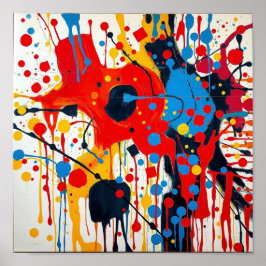 Poster Cartaz de Arte Abstrata em Aquarela com Estética S