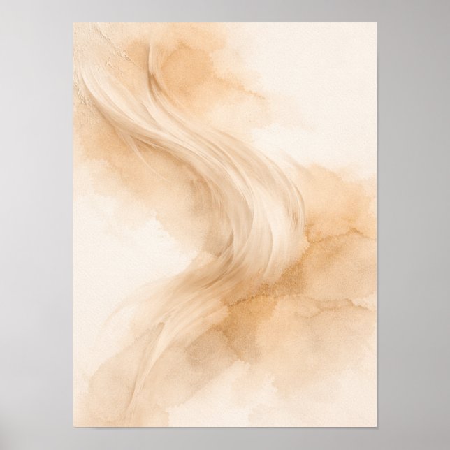 Poster Cartaz de Arte Abstrata Golden Flow – Mod Elegante (Frente)