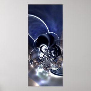 Poster Cartaz de Arte Abstrata Metal Reflete Azul