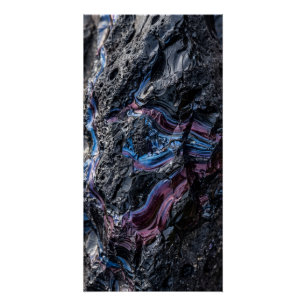 Pôster Cartaz de Arte Abstrata Mineral Roxo Escuro na Par