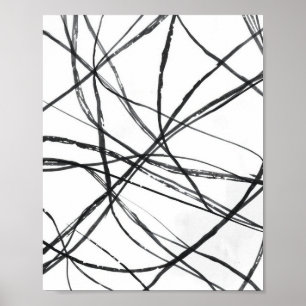 Poster Cartaz de Arte Abstrata Minimalista Moderna em Lin