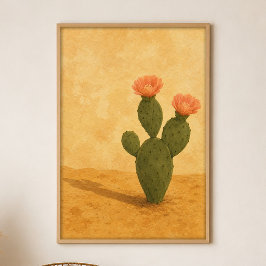 Poster Cartaz de Arte Boho Aguarela Desert Bloom
