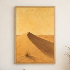 Poster Cartaz de Arte Boho Aquarela Curva Sombra da Duna