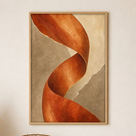 Poster Cartaz de Arte Boho em Gouache Dobrado em Cobre