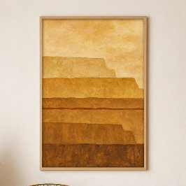 Poster Cartaz de Arte Boho em Guache dos Terraços Ocre