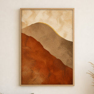 Poster Cartaz de Arte Boho Gouache Dune Sweep