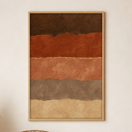 Poster Cartaz de Arte Boho Gouache Umber Strata