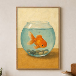Poster Cartaz de Arte Caprichosa em Aquarela de Aquário d