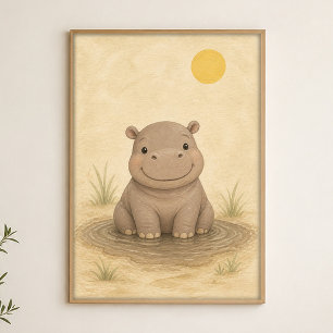 Poster Cartaz de Arte Caprichoso em Aquarela de Água de P