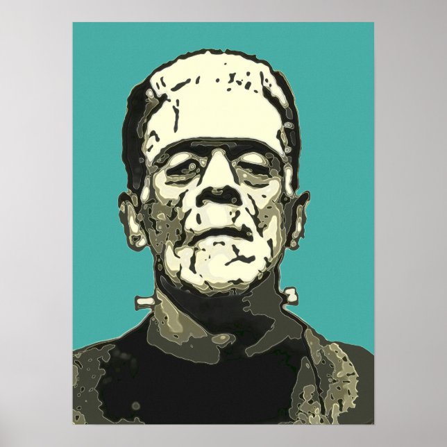 Pôster Cartaz de Arte com Filtro de Quadrinhos de Monstro (Frente)