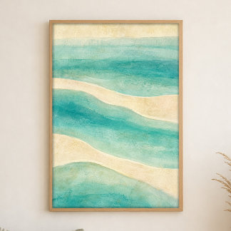 Poster Cartaz de Arte Costeira em Aquarela Shallows From