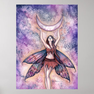 Pôster Cartaz de Arte da Fada da Lua Sorridente por Molly