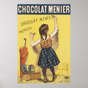 Poster Cartaz de Arte da Garota Francesa Chocolat Menier