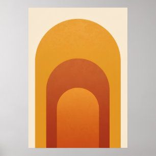 Poster Cartaz de Arte de Arco de Chuva Retro Terra Âmba