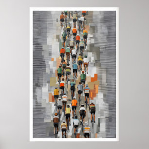 Poster Cartaz de Arte de Bicicleta Peloton Cinza Muted, R