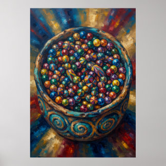 Poster Cartaz de Arte de Bola de Cristal com Contas Joia