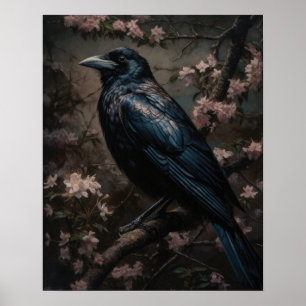 Poster Cartaz de Arte de Cabana Escura com Corvo Preto