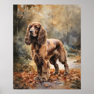 Poster Cartaz de Arte de Cachorro Cocker Spaniel Fofo