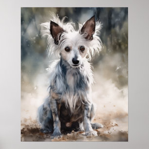 Poster Cartaz de Arte de Cachorro Crest Chinese