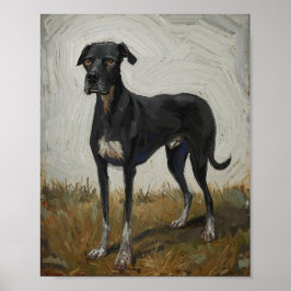 Poster Cartaz de Arte de Cachorro Expressionista Moderno