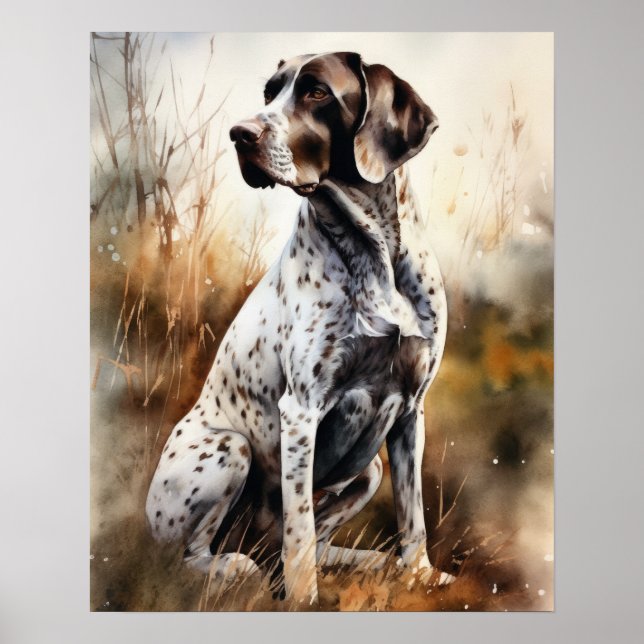 Poster Cartaz de Arte de Cachorro Pointer Fofo (Frente)