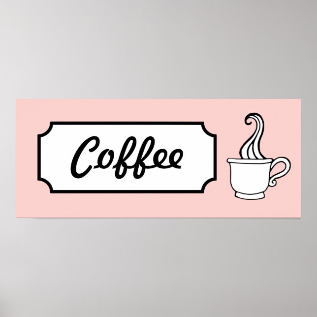 Pôster Cartaz de Arte de Café Retro (Frente)