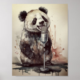 Poster Cartaz de Arte de Canto da Panda Music Factory