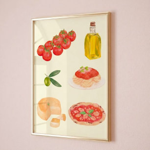 Poster Cartaz de Arte de Comida Italiana