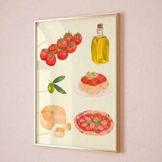 Poster Cartaz de Arte de Comida Italiana