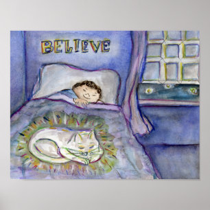 Poster Cartaz de Arte de Conforto Gatinho Espírito Impres