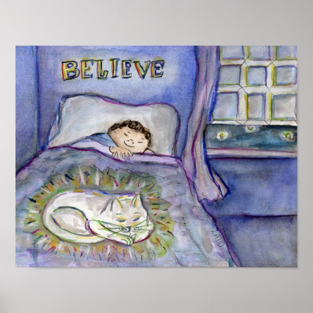 Poster Cartaz de Arte de Conforto Gatinho Espírito Impres (Frente)