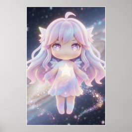 Poster Cartaz de Arte de Fada Estrela Pastel Fofa