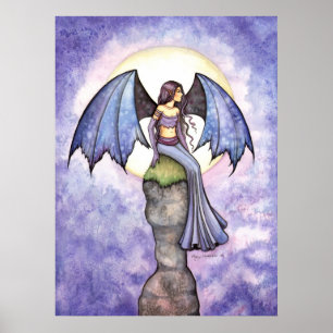 Pôster Cartaz de Arte de Fada Gótica com Periwinkle