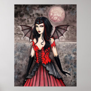 Poster Cartaz de Arte de Fada Gótica de Vampiro
