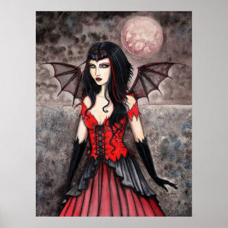 Poster Cartaz de Arte de Fada Gótica de Vampiro