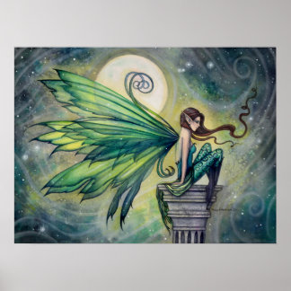 Poster Cartaz de Arte de Fantasia da Fada Aquamarina